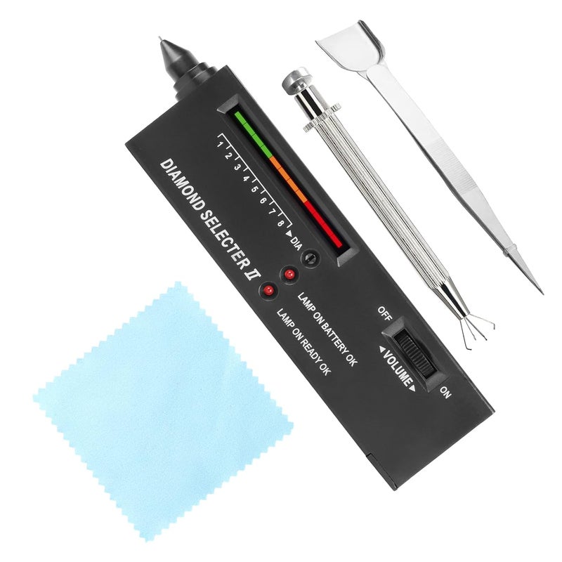 WUCID High Accuracy Precious Metal Tester, Diamond Tester Pen Professional, Diamond Detector for Novice and Expert, Jewelry Tester, Silver Polishing Cloths, Gemstone Claw, Stainless Steel Tweezers - Image 1